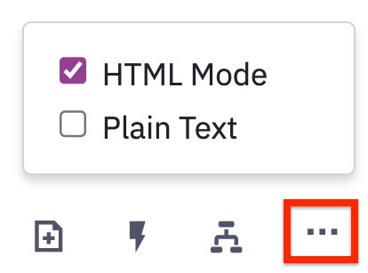 Icona a tre punti per passare da o verso HTML o testo normale.jpg