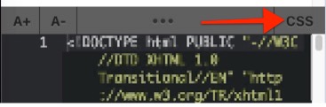 Option CSS dans l'éditeur de code HTML.jpeg