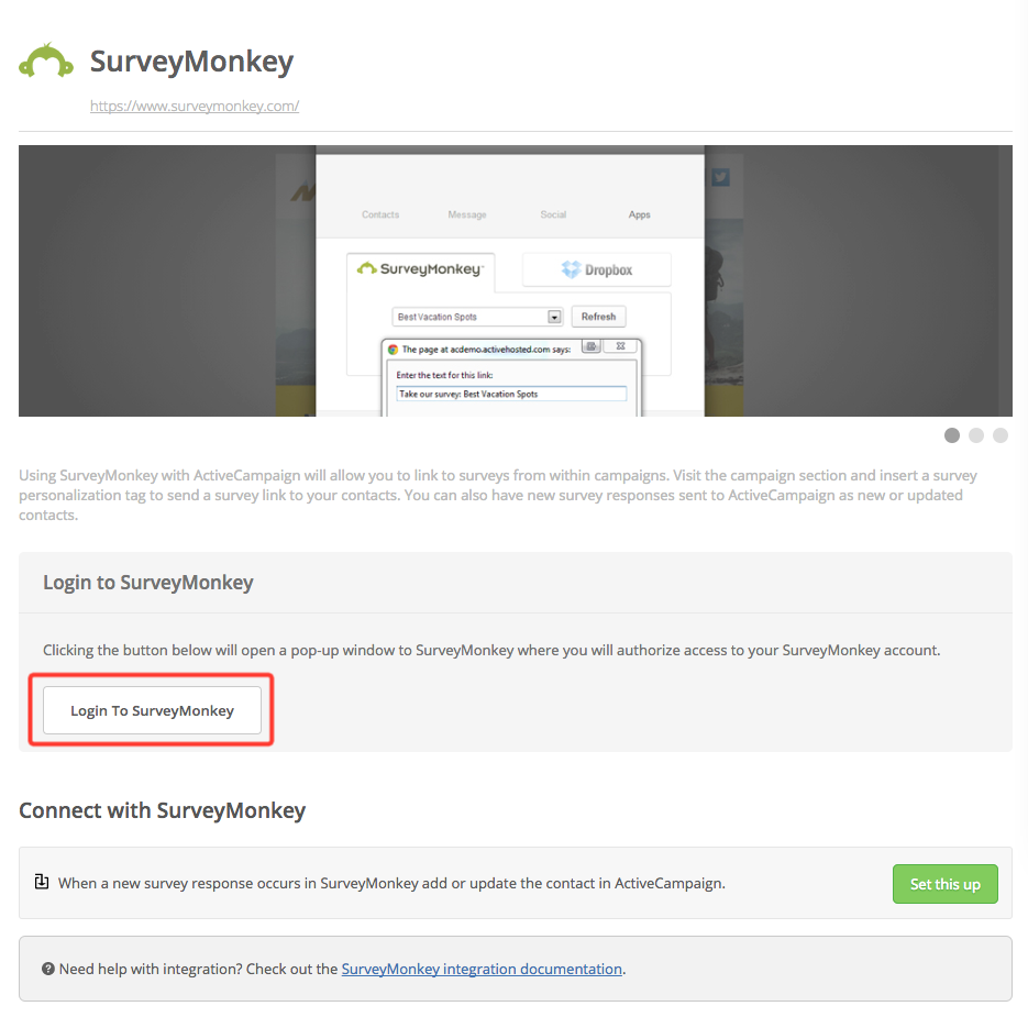 SurveyMonkey Integration – ActiveCampaign Help Center