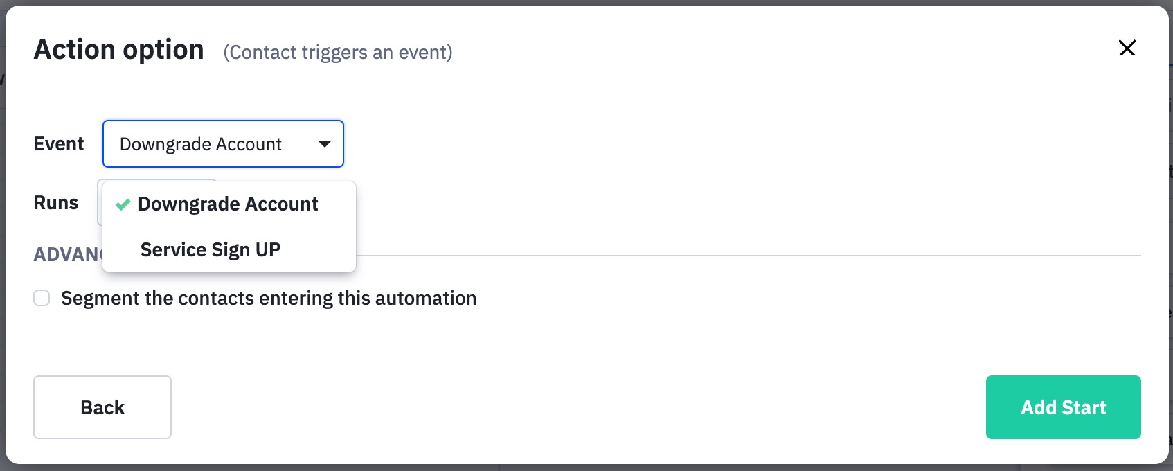 Contact triggers an event action options.jpg