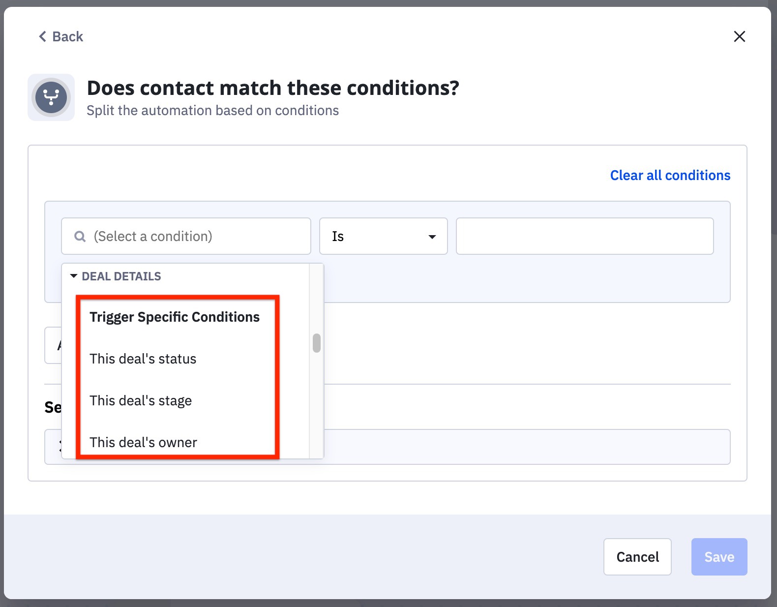 Déclencher des conditions particulières