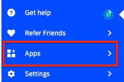 Apps sur le menu de gauche étendue.jpeg