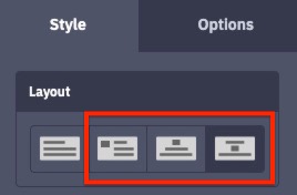 Under style tab, three layouts that are able to use an image.jpg