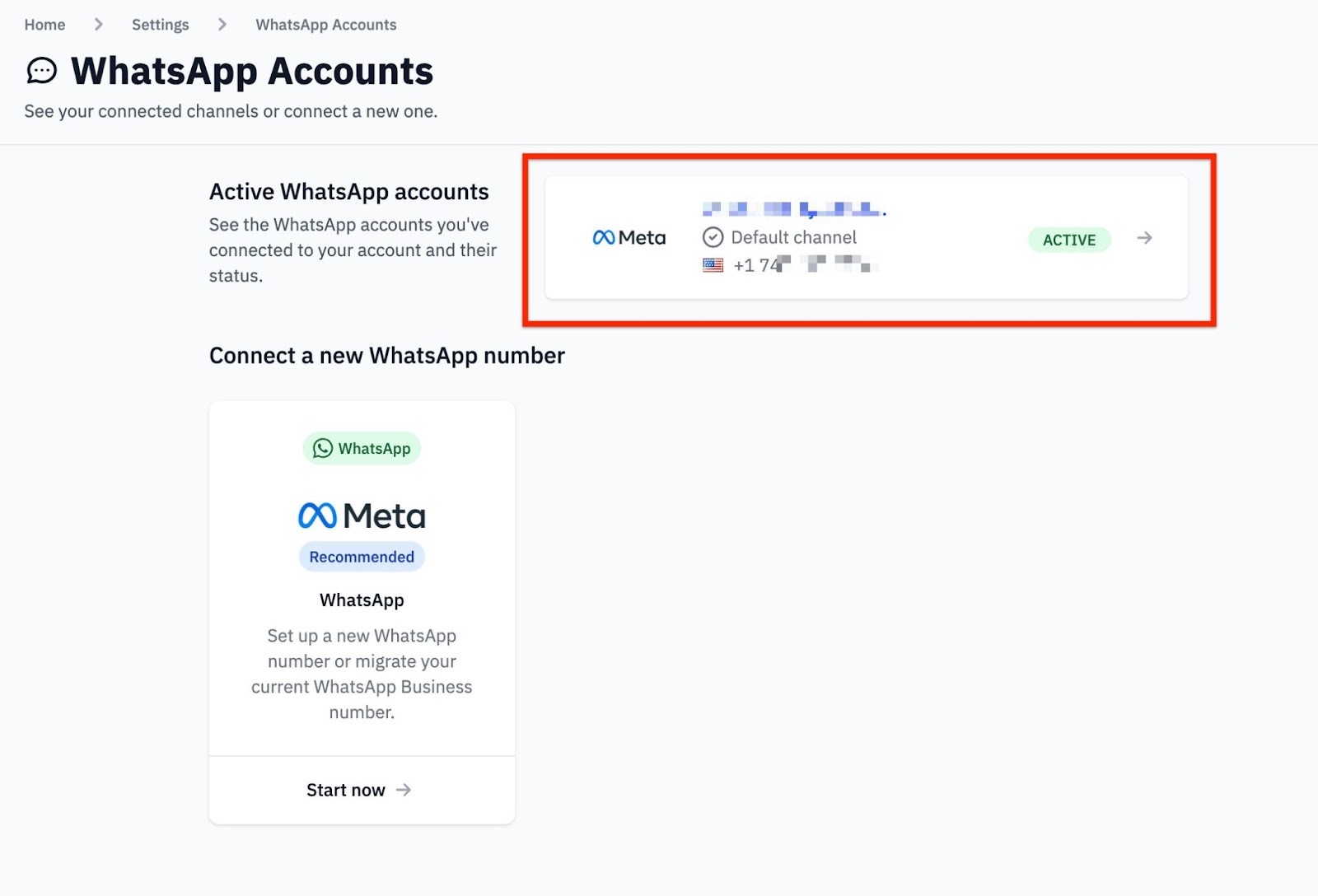 Phone number profile in WhatsApp > Settings.jpg