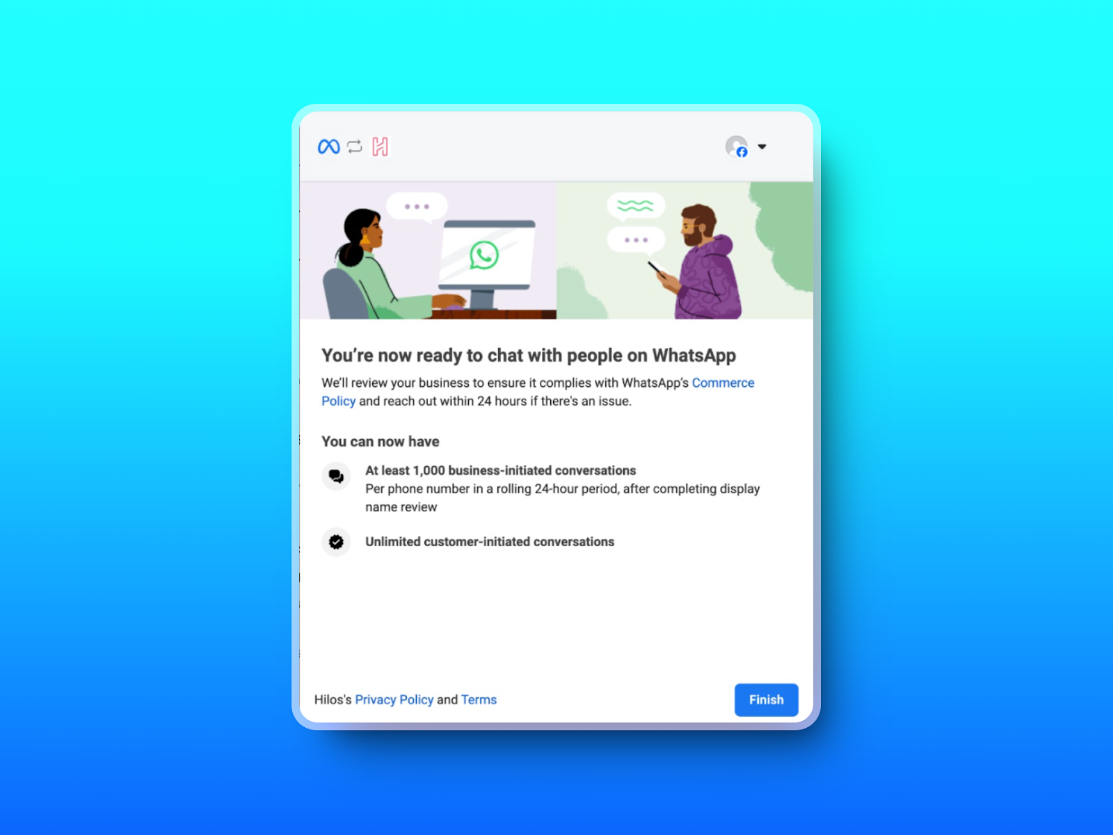 A conta do WhatsApp está conectada modal.png