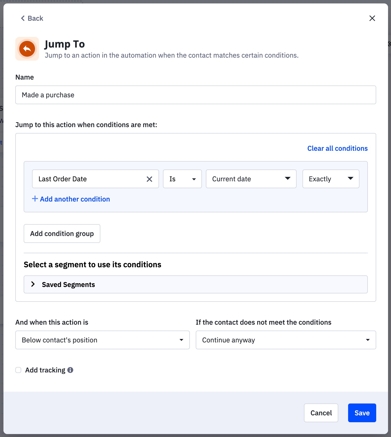 Ejemplo Realizada una compra Saltar a con Fecha último pedido es exactamente la fecha actual.jpg