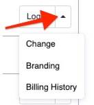 Clique no menu suspenso ao lado do botão de login.
