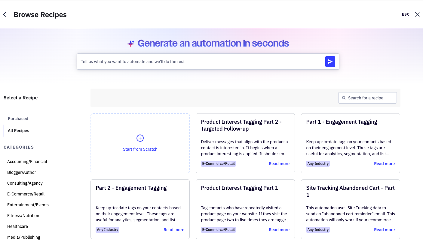 Visueller Workflow-Builder für Marketing-Automatisierung in ActiveCampaign.