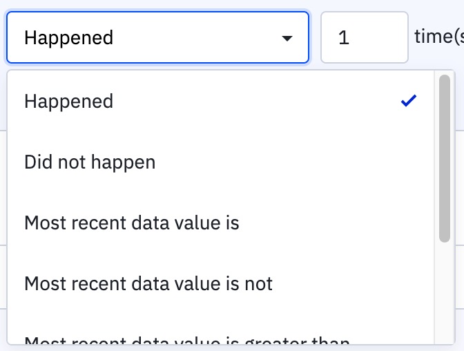 Event condition Operator options Example Happened.jpg