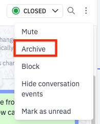 Archive option located in a menu