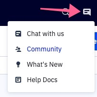 "Help" bubble icon.