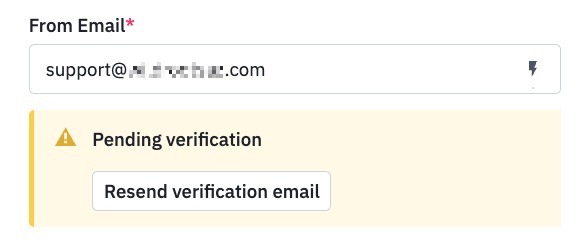Pending verification banner.