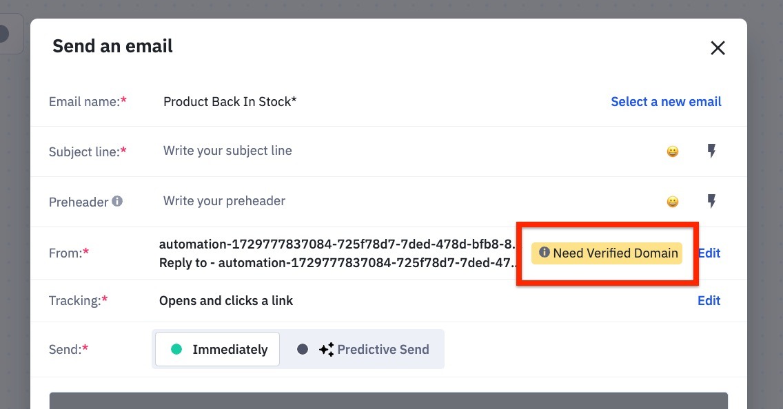 Need Verified Domain error.