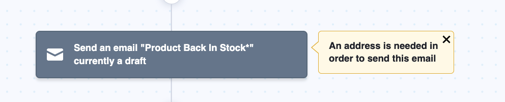 An address is needed in order to send this email error message.