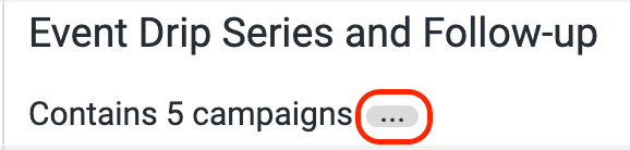 Automation report showing that it contains email campaigns and an ellipsis. 