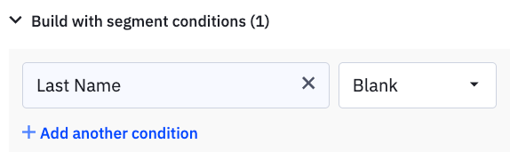 Segment builder conditions.