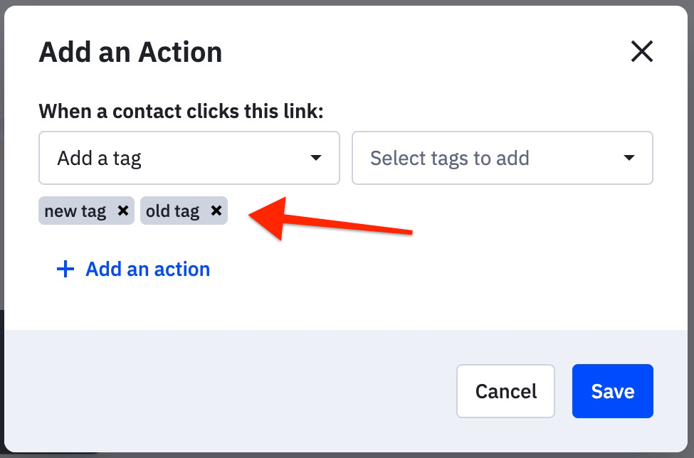 Tag aggiuntivo aggiunto per aggiungere un'azione tag.jpg
