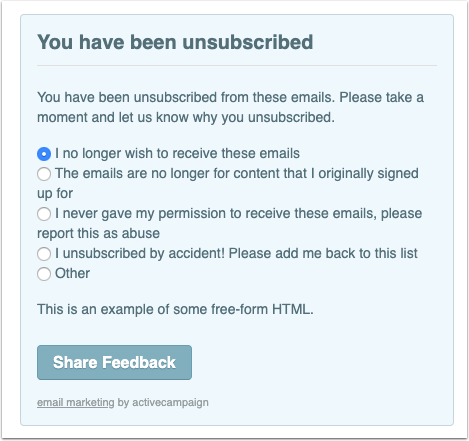 Modal confirmando que se ha dado de baja y solicitando comentarios.png