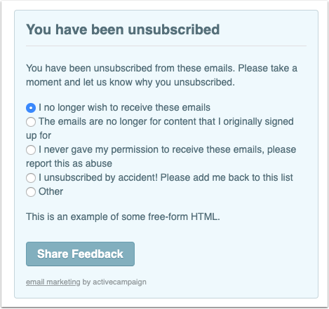Modal confirming you have been unsubscribed and asking for feedback.png