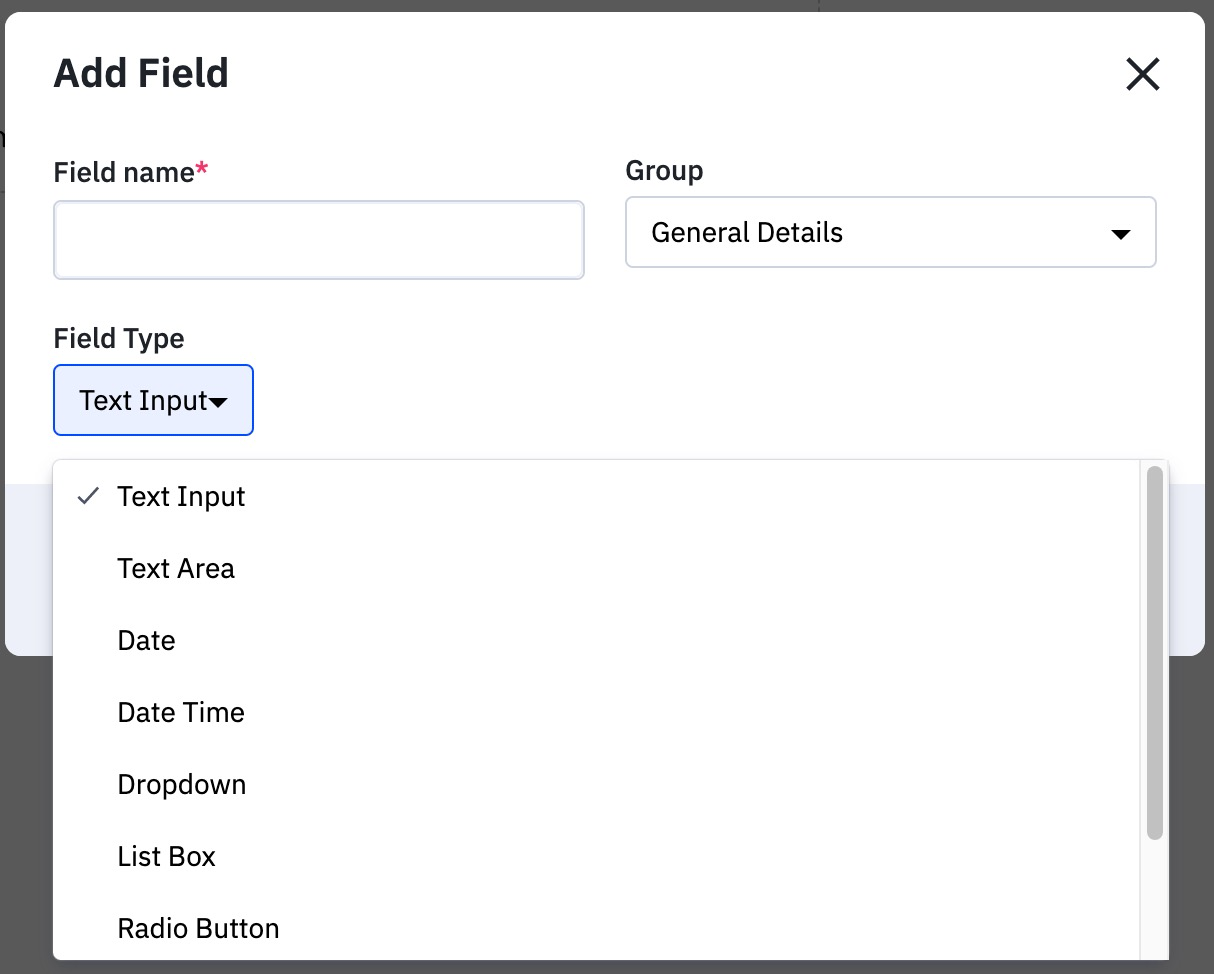 Field types when creating a new custom contact field.jpg