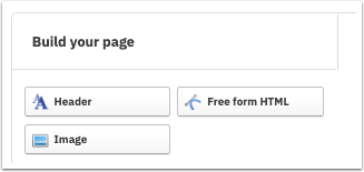 Beispiel für das Modal "Build your page" zum Hinzufügen einer Kopfzeile "Free form HTML" oder eines Bildes zu Ihrem Formular.png