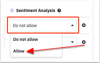 Cliquez sur le menu déroulant de l'analyse des sentiments et sur l'option Autoriser.png