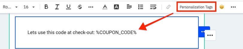 Personalization_Tag_option_in_the_toolbar_to_insert__COUPON_CODE__into_text_box.jpg
