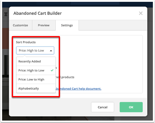 abandoned_cart_sort_products.png