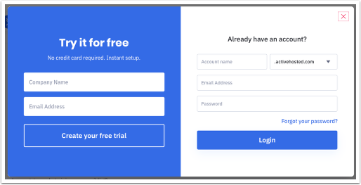 Modal_to_login_to_or_create_a_new_ActiveCampaign_account.pngAprès avoir