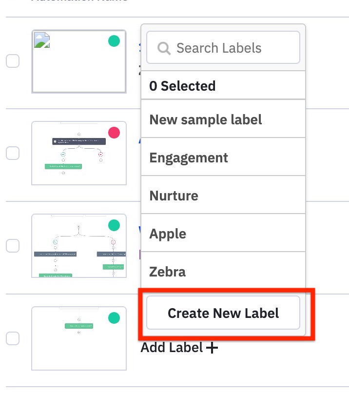 How do I add an automation label? eduConverse
